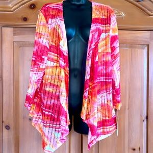 TanJay Sunset Splash Open-front Sweater